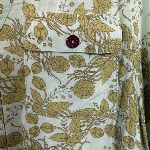 Matilda Jane Blouse Shirt Secret Fields Floral Mint & Olive Womens XS 3/4 Sleeve - Picture 5 of 14